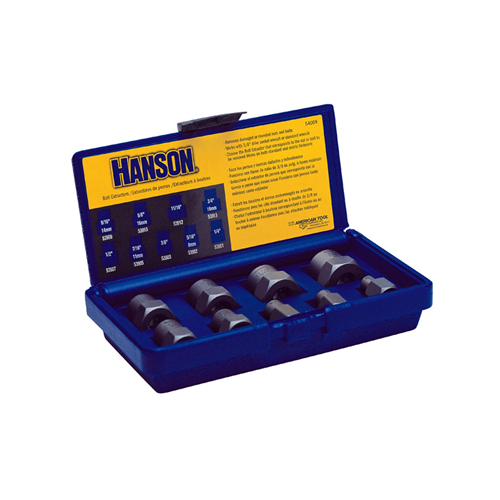 54009 Hanson Bolt Extractor Set 9Pc 1/4"-3/4" W3/8" Drive