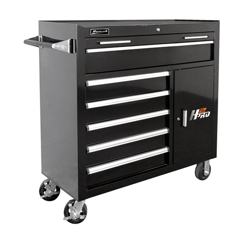 BK04041062 Homak Manufacturing 41 In. H2Pro Series 6 Drawer Rolling Cabinet, Black