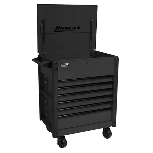 BK06035247 Homak Manufacturing 35 In. Pro Series 7-Drawer Service Cart, Black