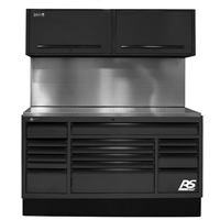 BKCTS72001 Homak Manufacturing 72 In. Cts Centralized Tool Storage With Solid Back Splash Set, Black