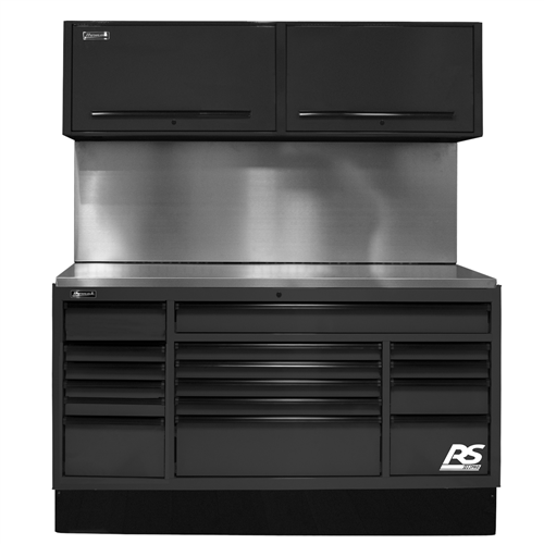 BKCTS72001 Homak Manufacturing 72 In. Cts Centralized Tool Storage With Solid Back Splash Set, Black