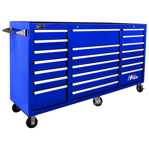 BL04021720 Homak Manufacturing 72 In. H2Pro Series 21 Drawer Rolling Cabinet, Blue