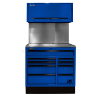 BLCTS41001 Homak Manufacturing 41 In. Centralized Tool Storage(Cts) Set Includes Roller Cabinet,Canopy,Support Beams,Base Guard, Stainless Steel Top, Leg Levelers, And Solid Back Splash