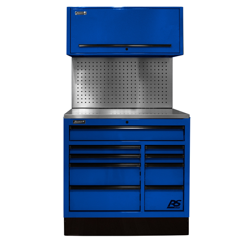BLCTS41002 Homak Manufacturing 41 In. Centralized Tool Storage(Cts) Set Includes Roller Cabinet,Canopy,Support Beams,Base Guard, Stainless Steel Top, Leg Levelers, And Tool Board Back Splash
