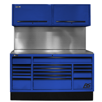 BLCTS72001 Homak Manufacturing 72 In. Cts Centralized Tool Storage With Solid Back Splash Set, Blue