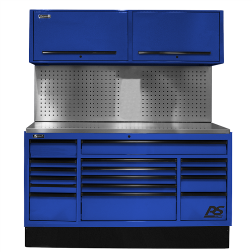 BLCTS72002 Homak Manufacturing 72 In. Cts Centralized Tool Storage With Tool Board Back Splash Set, Blue