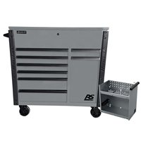 GR06044080 Homak Manufacturing 44" 8-Drawer Service Cart W/Power Tool Holder Drawer-Gray