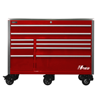 HX04060113 Homak Manufacturing 60 In. Hxl 10-Drawer Roller Cabinet - Red