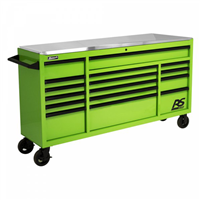 LG04072164 Homak Manufacturing 72&Rdquo; Rs Pro Roller Cabinet With Stainless Steel Top- Green