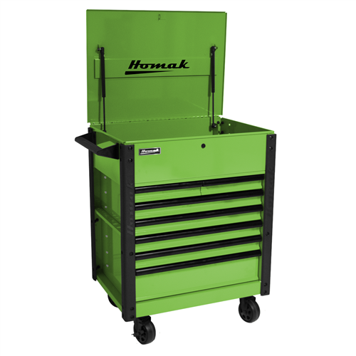 LG06035247 Homak Manufacturing 35 In. Pro Series 7-Drawer Service Cart, Green