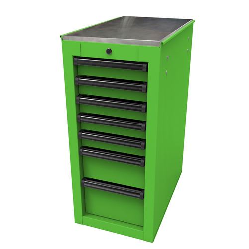 LG08014070 Homak Manufacturing Rs Pro 14-1/2 In. 7-Drawer Side Cabinet, Lime Green