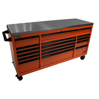 OG04072164 Homak Manufacturing 72" Rs Roller Cabinet Orange Stainless Steel Top