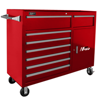 RD04056082 Homak Manufacturing 56 In. H2Pro Series 8 Drawer Rolling Cabinet, Red