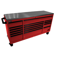 RD04072164 Homak Manufacturing 72" Rs Roller Cabinet Red Stainless Steel Top