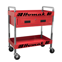 RD06030210 Homak Manufacturing Metal Service Cart-Red 30 In. 1-Drawer