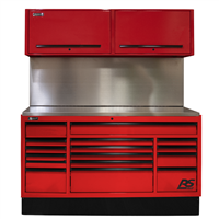 RDCTS72001 Homak Manufacturing 72 In. Cts Centralized Tool Storage With Solid Back Splash Set, Red