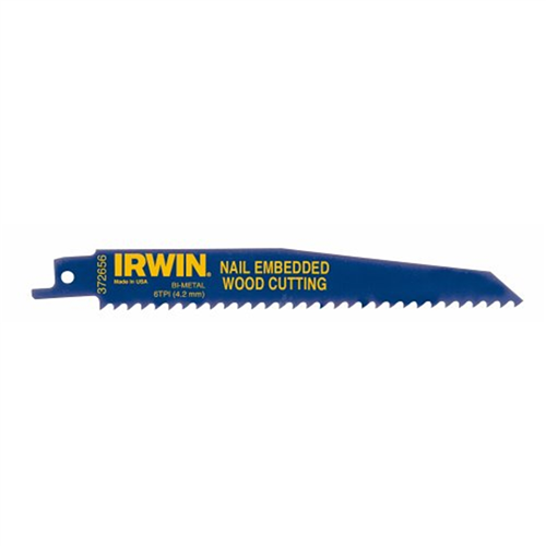 372656P5 Irwin Industrial Recip Saw Blades 6" 6Tpi 5Pk