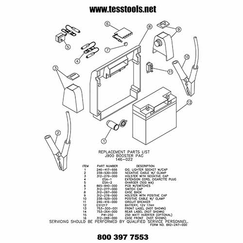 Model J900 Click here for a Parts List