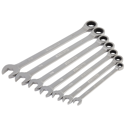 78982 J S Products (Steelman) 7Pc Sae 144 Position Ratcheting Wrench Set