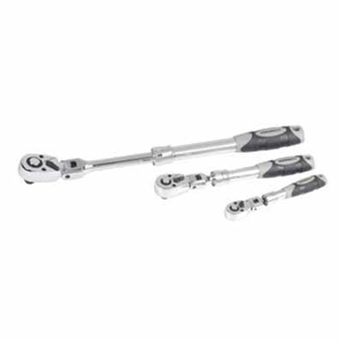 96753 J S Products (Steelman) 3Pc Ext. Flex Head Ratchet Set