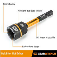 86173 Gearwrench 1/4"Dr Bolt Biter Nut Driver 1/4"