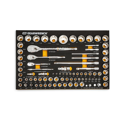 86529 Gearwrench 83 Pc. 1/4", 3/8", 1/2" 90-Tooth Sae/Metric Mechanics Tool Set With Eva Foam Tray