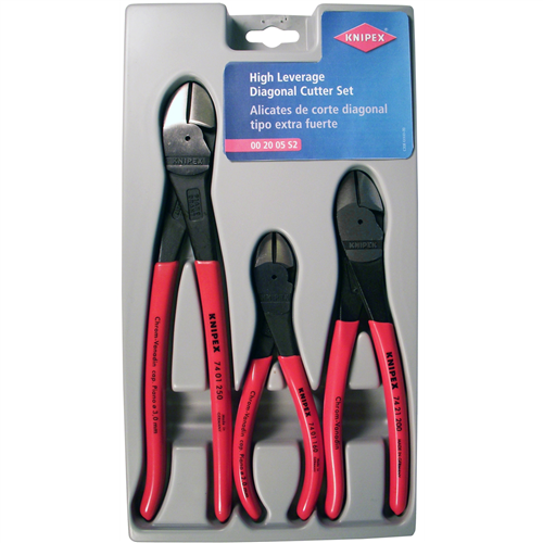 00 20 05 US Knipex 3-Piece High Leverage Diagonal Cutter Set