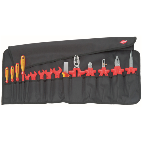 98 99 13 Knipex 15-Piece Tool Roll Bag With Insulated Tools For Wo