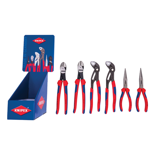 9K 00 80 120 US Knipex 6Pc 2Ea 8" Needle/10" Cutter/10" Cobra Comfort Grip Display