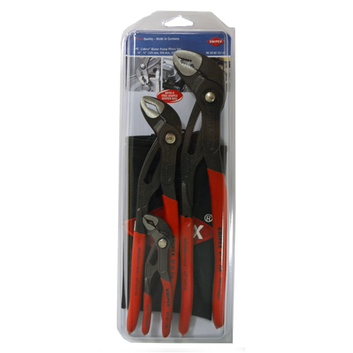 9K 00 80 122 US Knipex 3 Pc. Cobra W/Keeper (87 01 125, 87 01 250, 87 01 30