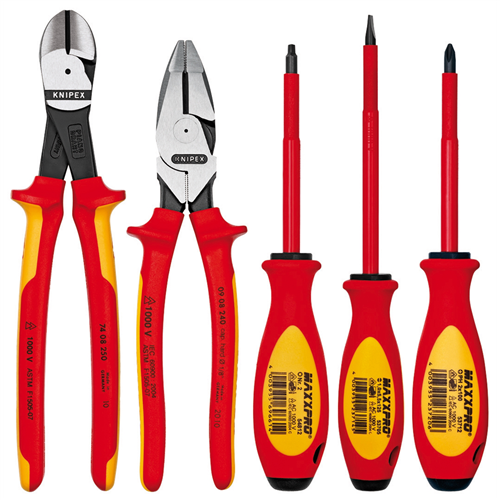 9K 98 98 22 US Knipex 5Pc Pliers/Screwdrr Tool Set-1,000V Insltd