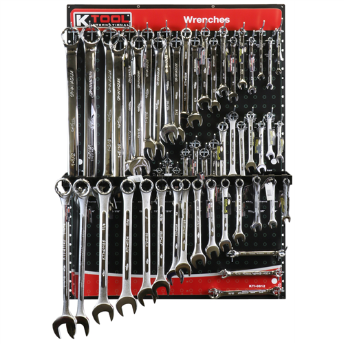 KTI-0812 K Tool International Sae Wrench Display, Chrome/Polish