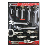 KTI-0817 K Tool International Adjustable Wrench & Pliers Display