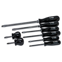 KTI-19000 K Tool International 8-Piece Black Phillips And Slotted Screwdriver Set