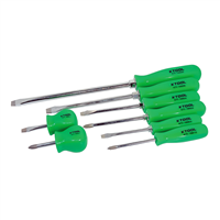 KTI-19900 K Tool International 8-Piece Screwdriver Set With Green Square Handles