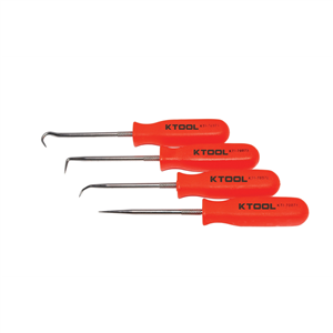 KTI-70070 K Tool International Pick Set 4 Pc. Neon Orange