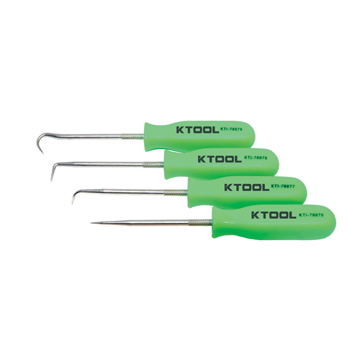 KTI-70075 K Tool International Pick Set 4 Pc. Neon Green