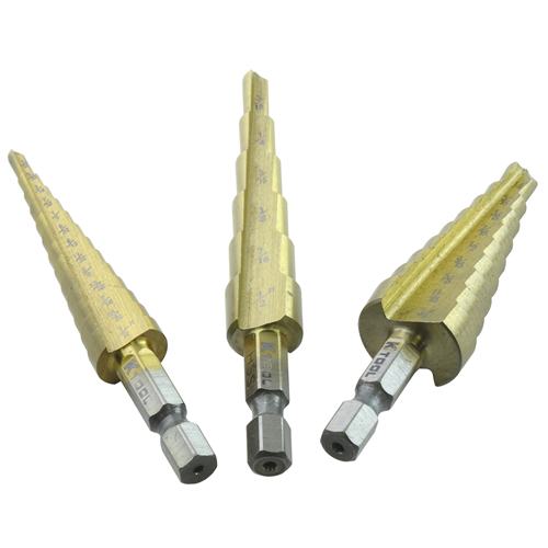 KTI71233 K Tool International Step Drill Bits 3-Piece Set