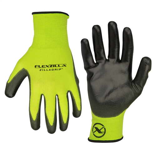 GC300L Legacy Manufacturing Flexzilla&Reg; Zillagrip Polyurethane Dip Gloves, Black/Zillagreen, L