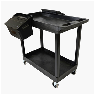 EC11-B-OUTRIG Luxor Luxor Two Shelf Cart With Outrigger Bins