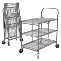 WSCC-3 Luxor Three-Shelf Collapsible Wire Utility Cart