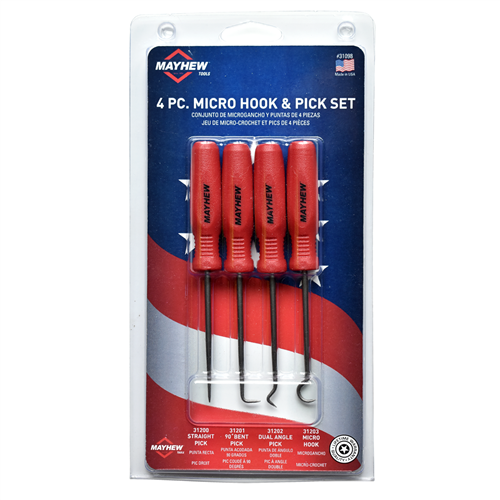 31098 Mayhew Mayhew Tools 4 Pc Micro Hook & Pick Set