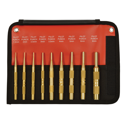 61388 Mayhew 9-Pc Brass Pilot Punch Metric