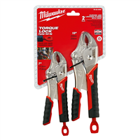 48-22-3402 Milwaukee Tool 2-Pc Torque Lock Curved Jaw Locking Pliers Durable Grip Set