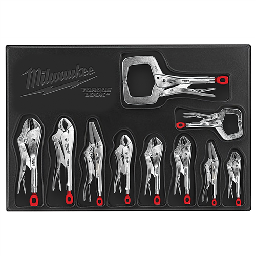 48-22-3690 Milwaukee Tool 10-Pc Torque Lock Curved Jaw Pliers Kit