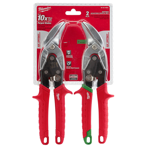 48-22-4523 Milwaukee Tool 2-Pc Offset Aviation Forged Blade Snip L/R Set