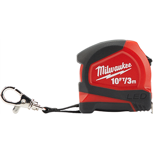 48-22-6601 Milwaukee Tool 10' (3M) Led Tape Measure, Keychain