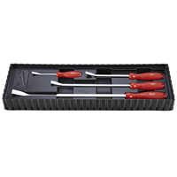 48-22-9214 Milwaukee Tool 4-Pc I-Beam All-Metal Core Chrome Finish Pry Bar Set, (8, 12, 18, 24 In.)