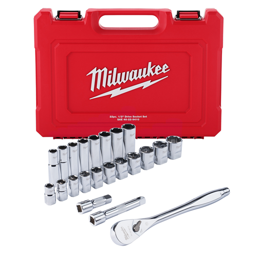 48-22-9410 Milwaukee Tool 22 Pc 1/2 Socket Wrench Set Sae