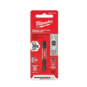 48-32-4918 Milwaukee Tool Shockwave 2" Power Bit Slotted 1/4"